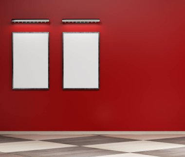 boş resim çerçevesi 3d render ile iç