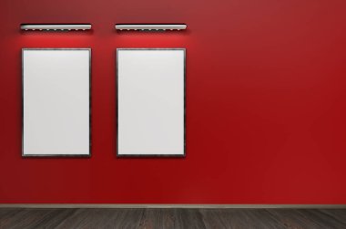 boş resim çerçevesi 3d render ile iç