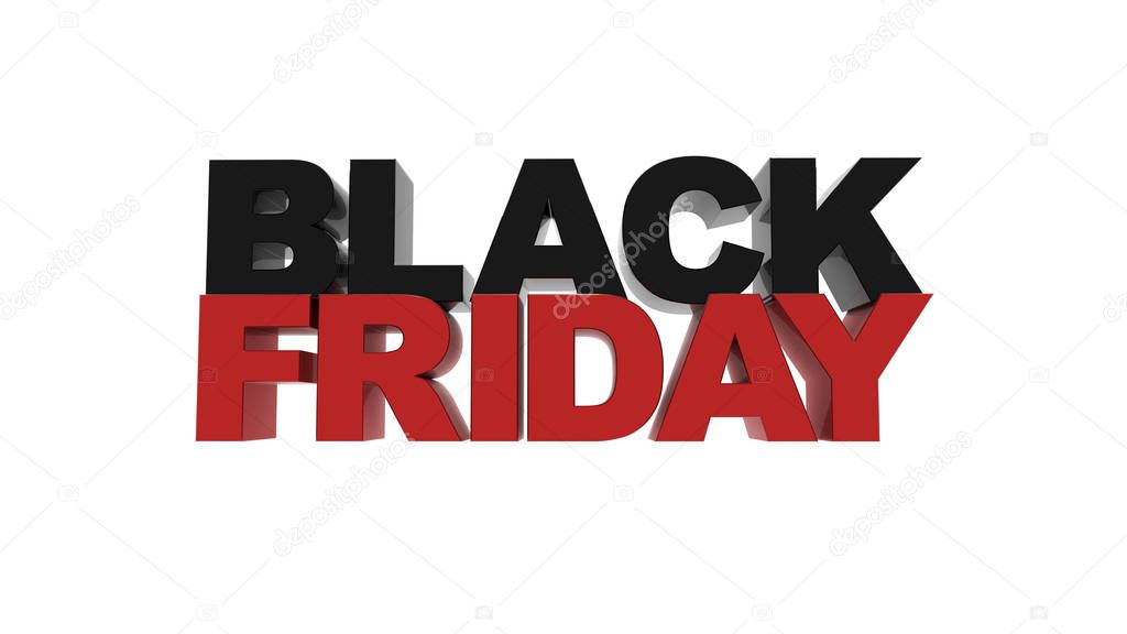 black friday 3d illustration