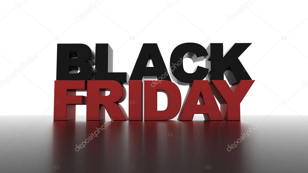 black friday 3d illustration