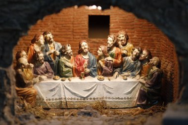 İsa 'nın Tutkusu. Son akşam yemeği. İsa ve havarileri. Aziz Michael Kilisesi. Viyana. Avusturya.