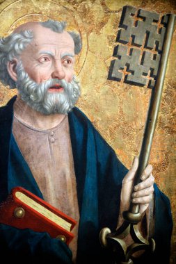 Belvedere Müzesi. Michael Pacher, San Lorenzo di Sebato Kilisesi. Aziz Peter. 15. yüzyıl. Viyana. Avusturya.