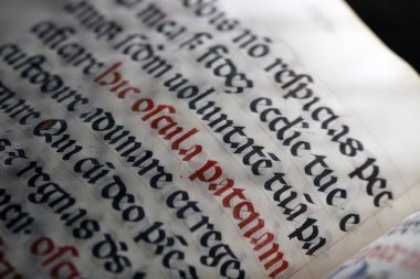 Dom Müzesi. Missal. Parşömen el yazması. Tahtanın üzerinde deri kaplama. 15. yüzyıl. Viyana. Avusturya.