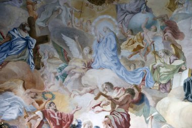 Weltenburg Manastırı. Benedictine Manastırı. Hücre freski. Weltenburg. Almanya.