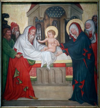 Alman Müzesi. İsa 'nın tapınakta sunumu. Prag, 1430. Nuremberg. Almanya.