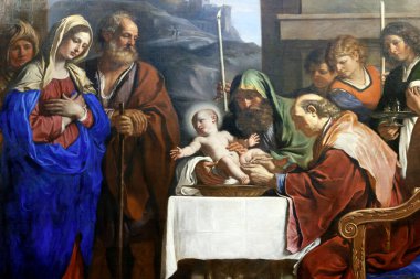 Güzel Sanatlar Müzesi. Le Guerchin 1646 'dan İsa' nın sünneti. Tuval üzerine yağ. Lyon. Fransa.