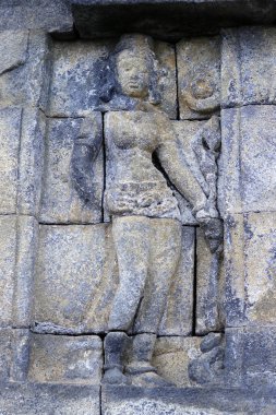Borobudur, 9. yüzyıl Mahayana Budist Tapınağı. UNESCO Dünya Mirası. Buda 'nın yaşamını kurtarmak için yardım. Java. Endonezya.