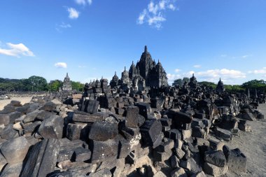 Candi Sewu, Prambanan 'ın bir parçası, 9. yüzyıl Hindu tapınağı yerleşkesi. Java. Endonezya.
