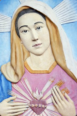 Bakire Meryem Katolik Kilisesi 'nin kusursuz kalbi. Bakire Meryem 'in Kutsal Kalbi..