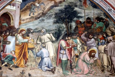 Padua 'lı Aziz Anthony Bazilikası. St. James Şapeli 'nde Altichiero da Zevio' nun freskleri. Padua. İtalya.