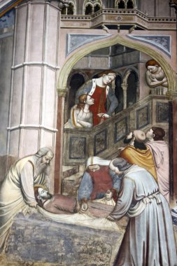 Padua 'lı Aziz Anthony Bazilikası. St. James Şapeli 'nde Altichiero da Zevio' nun freskleri. Padua. İtalya.