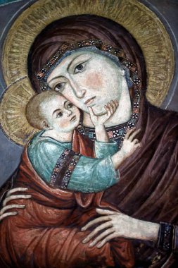 Padua 'lı Aziz Anthony Bazilikası. Bakire Meryem ve çocuğu. Padua. İtalya.