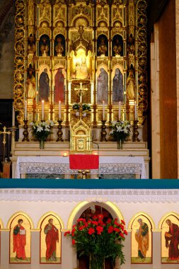 Santa Maria di Follina Manastırı. Ana sunak. Follina. İtalya.