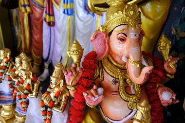 Sri Maha Mariamman Hindu Tapınağı 1873 'te kuruldu. Ganesh, Hindu fil tanrısı. Kuala Lumpur. Malezya.