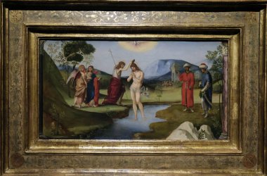 Calouste Gulbenkian Müzesi. Vaftizci Yahya 'nın İsa' nın vaftiz töreni. Francesco Francia. 15. yüzyıl.