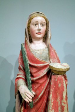 Ulusal Antik Sanat Müzesi. Aziz Lucy. 15. yüzyıl. Polikrom kireç taşı..