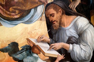 Ulusal Antik Sanat Müzesi. Kutsal Üçlü. Ayrıntılar. Garcia Fernandes. 16. yüzyıl. Meşe üzerine yağ paneli.