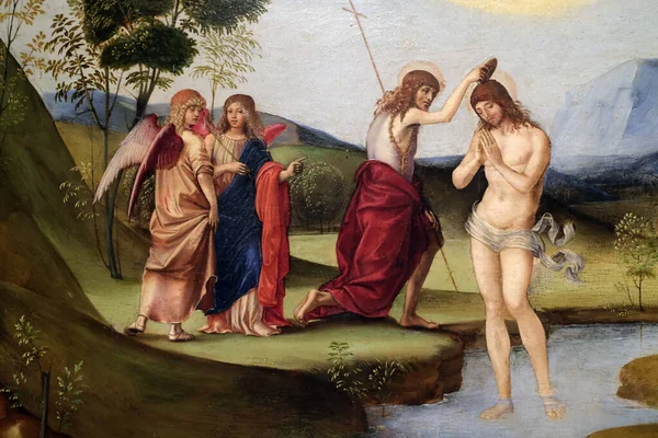 Calouste Gulbenkian Müzesi. Vaftizci Yahya 'nın İsa' nın vaftiz töreni. Francesco Francia. 15. yüzyıl.