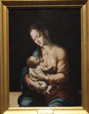 Ulusal Antik Sanat Müzesi. Bakire ve Çocuk. Luis de Morales. 16. yüzyıl. Paneldeki yağ..