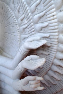 Thien Quang Budist tapınağı. Quan Am (Quanyin) merhamet tanrıçası ya da merhamet tanrıçası. Tan Chau. Vietnam.