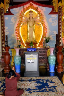 Quan Am Phat Dai Budist tapınağı. Bodhisattva. Bac Lieu. Vietnam. .