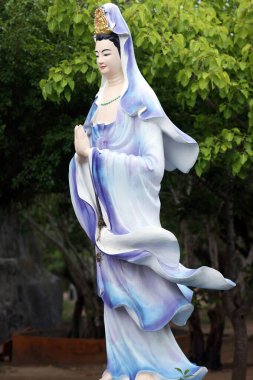 Quan Am Phat Dai Budist tapınağı. Quan Am (Quanyin) merhamet tanrıçası ya da merhamet tanrıçası. Bac Lieu. Vietnam. .