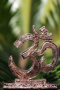 Om ya da Aum sembolü. Hinduizm 'de, Om en önemli ruhani seslerden biridir. Ho Chi Minh şehri. Vietnam.