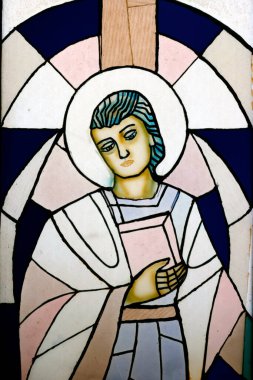 Tac Katolik Kilisesi dedi. Lekeli cam pencere. Havari. Bac Lieu. Vietnam. .