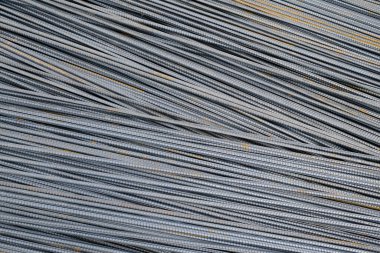 Çelik beton destek çubukları. İnşaat alanı. Tan Chau. Vietnam.