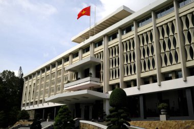 Birleşme veya Bağımsızlık Sarayı, Ho Chi Minh Şehri (Saigon). 30 Nisan 1975 'e kadar Güney Vietnam hükümetinin hükümet binasıydı. Ho Chi Minh Şehri. Vietnam.