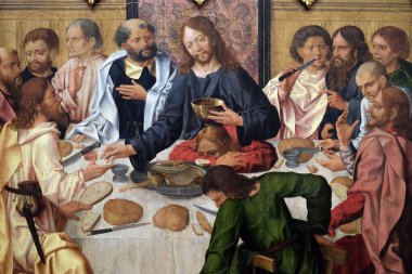 Ulusal Antik Sanat Müzesi. Sao Francesco de Evora 'nın sunağı. Son Akşam Yemeği. 16. yüzyıl. Meşe üzerine yağ paneli.