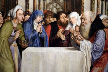 Ulusal Antik Sanat Müzesi. İsa 'nın tapınakta sunumu. Quentin Metsy. 16. yüzyıl. Meşe üzerine yağ paneli..