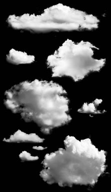 Siyah arkaplanda izole edilmiş bulut