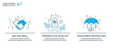 İllüstrasyonlar kavramı işadamları ile kümesi. İş akışı, büyüme, grafik. İş geliştirme, kilometre taşları. Doğrusal illüstrasyon simgeler infographics. Açılış sayfası sitesi baskı poster. Çizgi hikaye