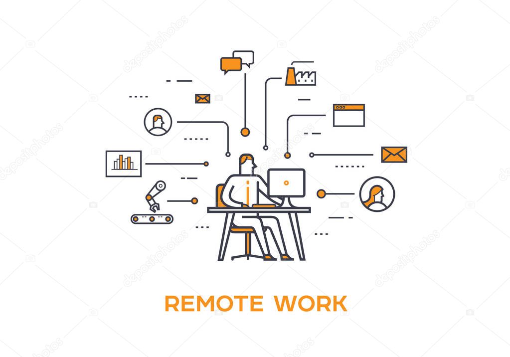 Icon illustration Business 04 Remote work and programming
