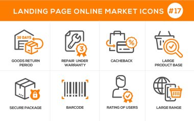 Düz çizgi tasarım kavramı simgeleri online alışveriş, e-ticaret e-ticaret Hizmetleri, ödeme yollarýndan, destek, teslim işlemi, online sipariş yordamı, Web sitesi banner ve açılış sayfası