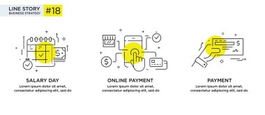 İş konsepti ile illüstrasyon seti. Çalışma akışı, büyüme, grafikler. İş geliştirme, kilometre taşları, başlangıç. doğrusal illüstrasyon Simgesi bilgi grafikleri. İniş sayfası baskı posteri. Çizgi