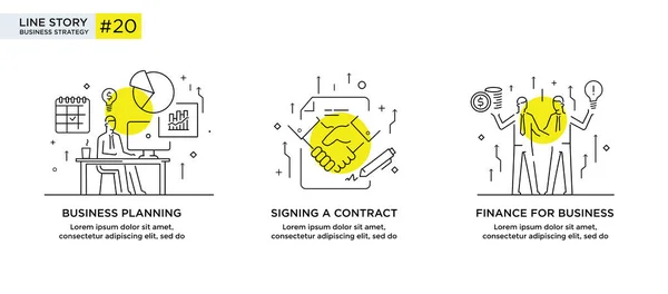 İllüstrasyonlar kavramı işadamları ile kümesi. İş akışı, büyüme, grafik. İş geliştirme, kilometre taşları. Doğrusal illüstrasyon simgeler infographics. Açılış sayfası sitesi baskı poster. Çizgi hikaye