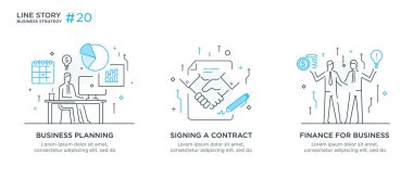 İş konsepti ile illüstrasyon seti. Çalışma akışı, büyüme, grafikler. İş geliştirme, kilometre taşları, başlangıç. doğrusal illüstrasyon Simgesi bilgi grafikleri. İniş sayfası baskı posteri. Çizgi