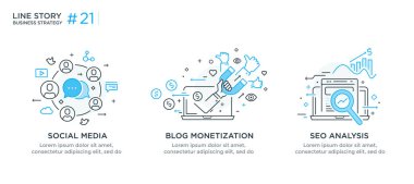 İş konsepti ile illüstrasyon seti. Çalışma akışı, büyüme, grafikler. İş geliştirme, kilometre taşları, başlangıç. doğrusal illüstrasyon Simgesi bilgi grafikleri. İniş sayfası baskı posteri. Eps