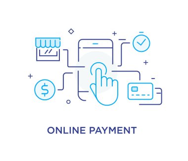 Mobil ticaret, online alışveriş. Hedeflerine ulaşmada, gurur duyuyoruz. Başarı. Satır simge tasarlamak