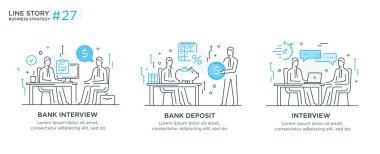 İş konsepti ile illüstrasyon seti. Çalışma akışı, büyüme, grafikler. İş geliştirme, kilometre taşları, başlangıç. doğrusal illüstrasyon Simgesi bilgi grafikleri. İniş sayfası baskı posteri. Çizgi