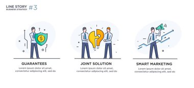İllüstrasyonlar kavramı işadamları ile kümesi. İş akışı, büyüme, grafik. İş geliştirme, kilometre taşları. Doğrusal illüstrasyon simgeler infographics. Açılış sayfası sitesi baskı poster