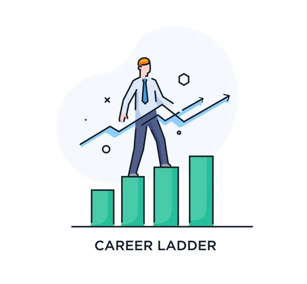 Üzletember hegymászás grafikon, karrier siker — Stock Vector