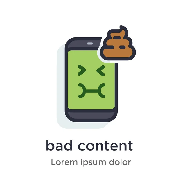 Emotion phone bad, content, turd, nauseous, green, nasty illustration Icon.