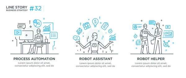 İşadamları ile illüstrasyon kavramı kümesi. teknoloji, ortaklık, bağlantı, iş robotu, kibes. doğrusal illüstrasyon Simgeler infographics. Açılış sayfası sitesi baskı posteri. Çizgi hikayesi
