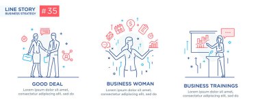 İllüstrasyonlar kavramı işadamları ile kümesi. İş akışı, büyüme, grafik. İş geliştirme, kilometre taşları. Doğrusal illüstrasyon simgeler infographics. Açılış sayfası sitesi baskı poster