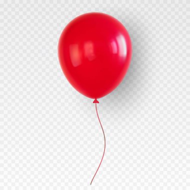 Kırmızı helyum balonu. Doğum günü partisi için uçan balon.