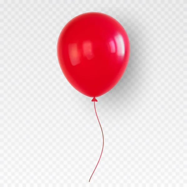 Roter Heliumballon. Geburtstagsballon fliegt zur Party. — Stockvektor