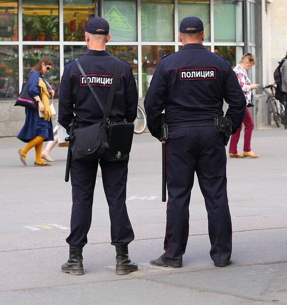 Police patrol,prospekt Bolshevikov, Saint Petersburg, Russia, May 2018